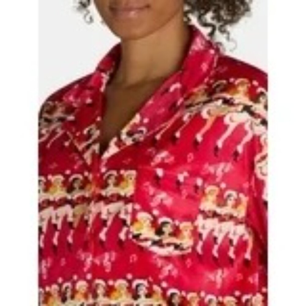 Holiday Time Christmas Velour Rockettes Dancers Women Loungewear Pajama Large - Picture 2 of 8